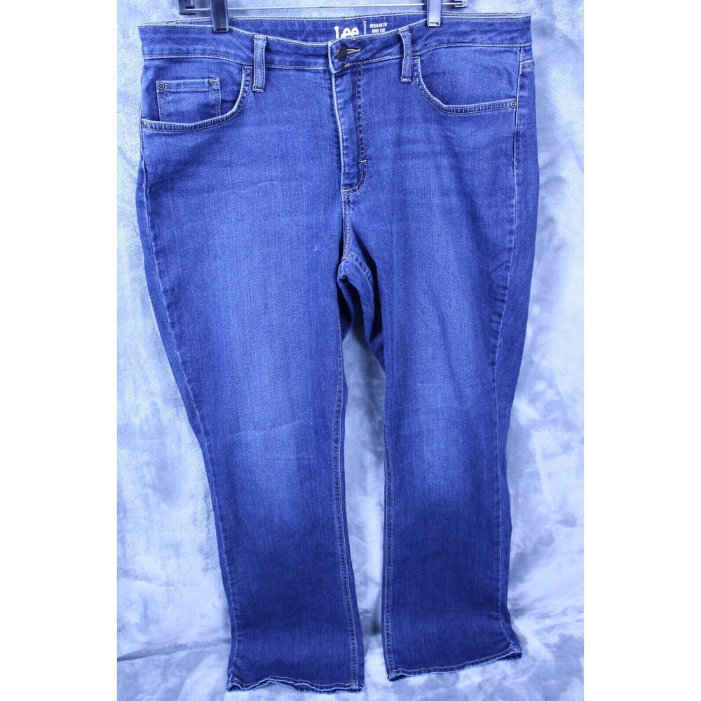 Women's Lee Riders Bootcut Mid-Rise Fit Size 16L Blue Jeans